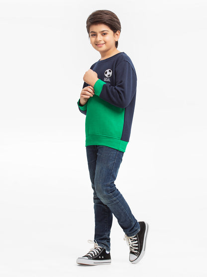 Edenrobe - Boy's Navy & Green Sweatshirt - EBTSS23-011