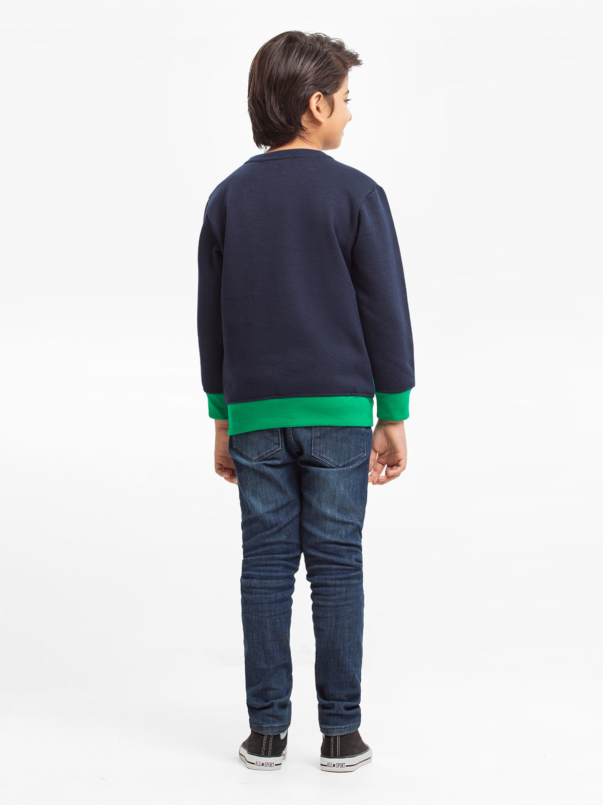 Edenrobe - Boy's Navy & Green Sweatshirt - EBTSS23-011