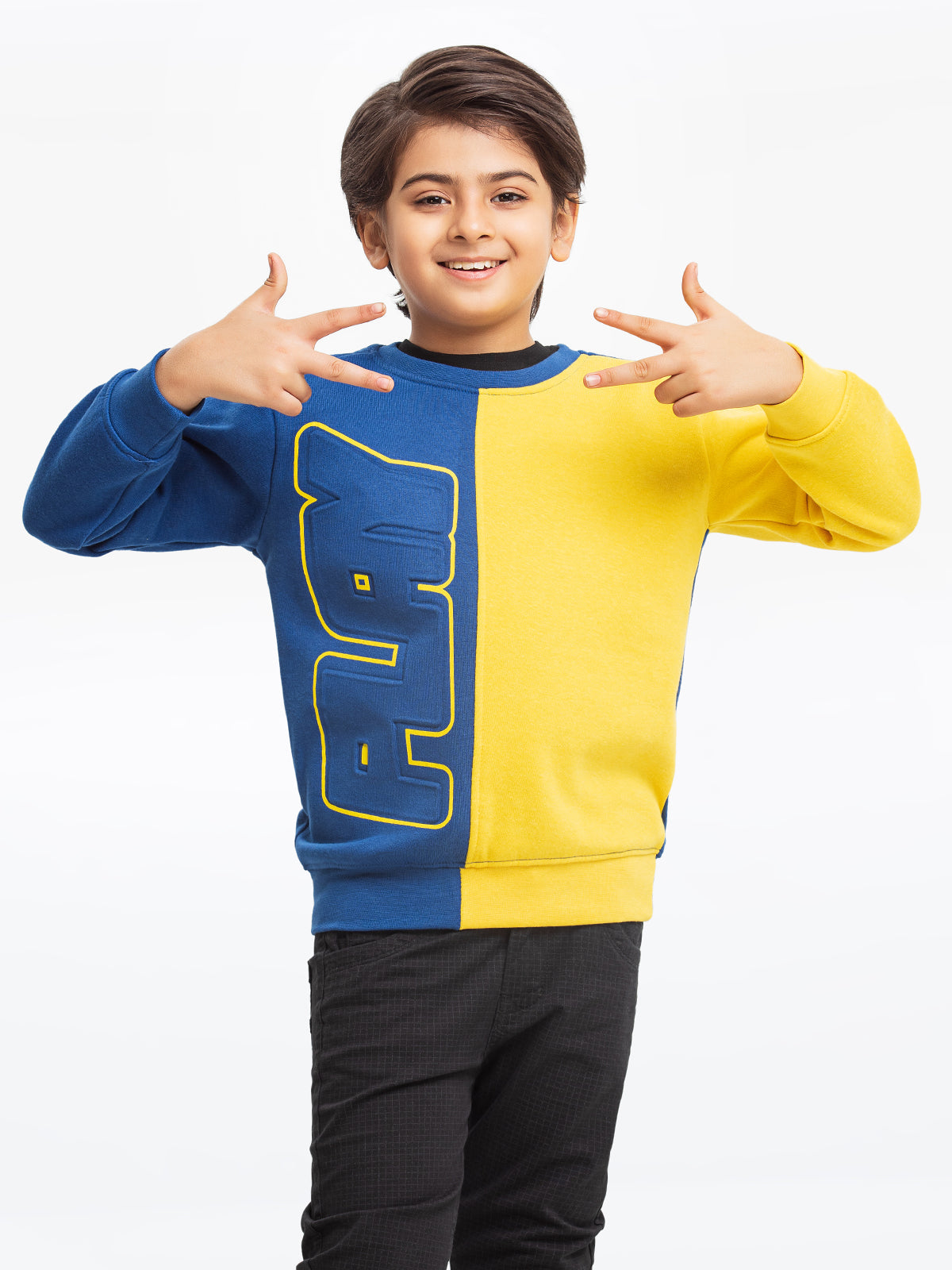 Edenrobe - Boy's Blue & Yellow Sweatshirt - EBTSS23-012