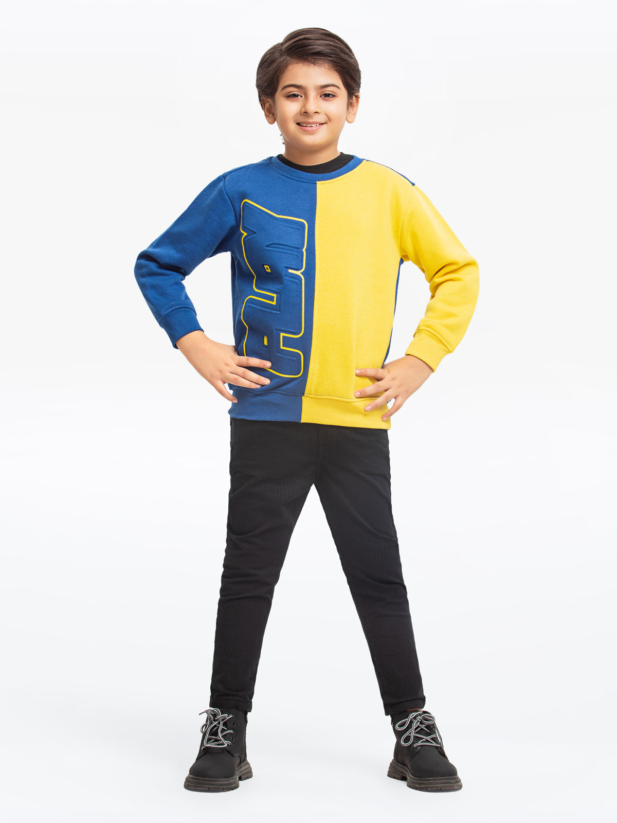 Edenrobe - Boy's Blue & Yellow Sweatshirt - EBTSS23-012