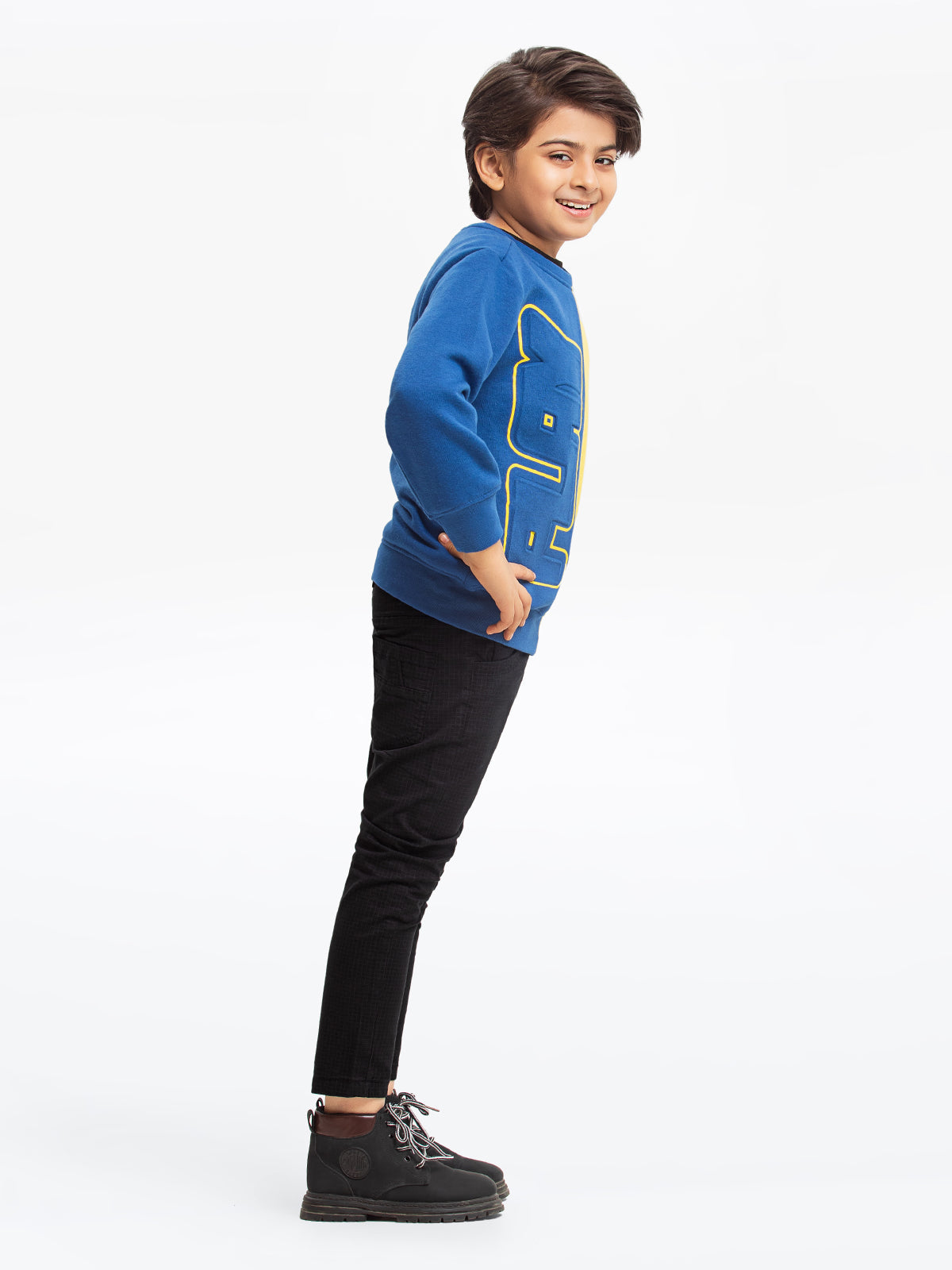 Edenrobe - Boy's Blue & Yellow Sweatshirt - EBTSS23-012