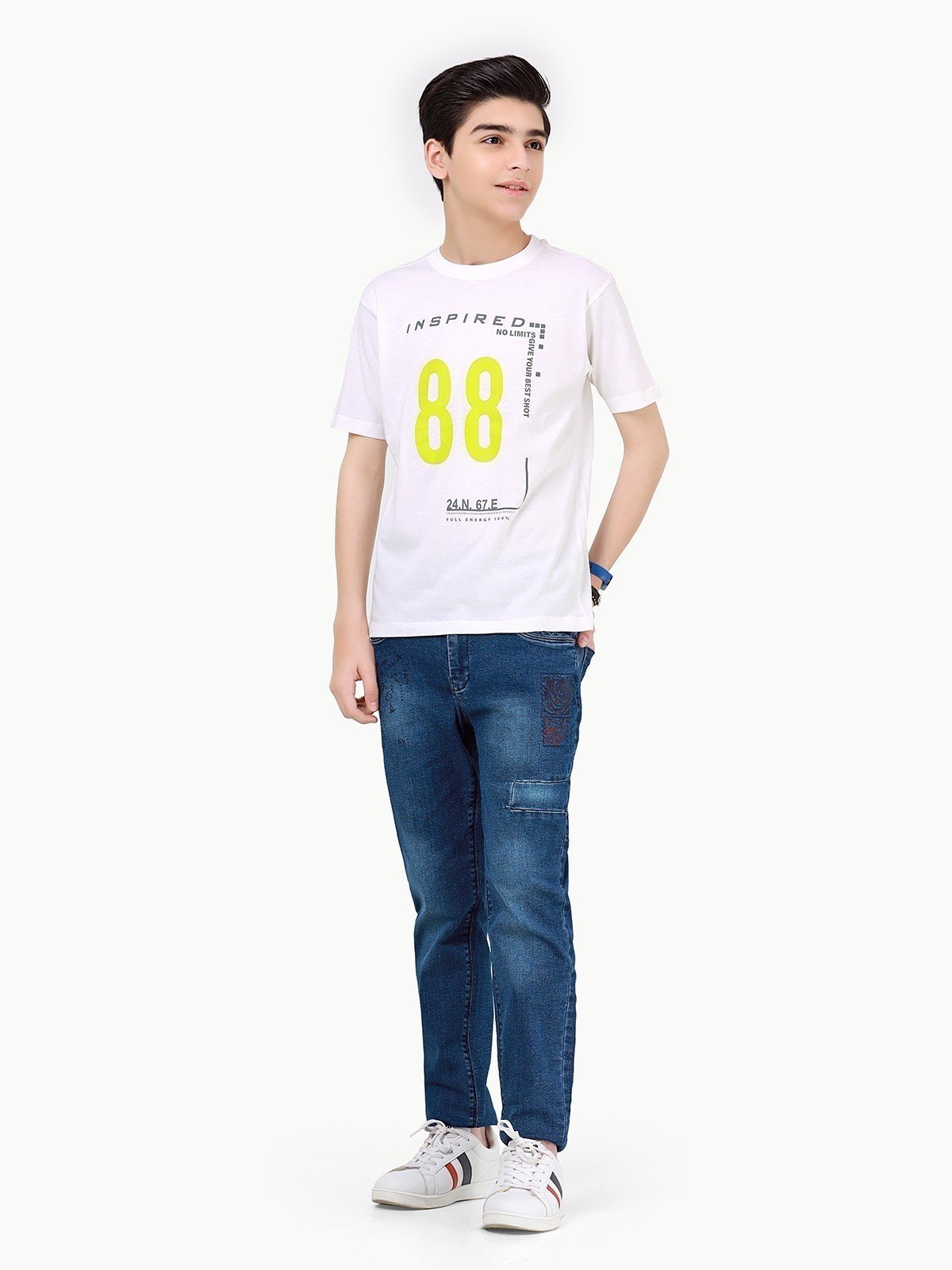 Edenrobe - Boy's White T-Shirt - EBTTS23-001