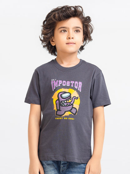 Edenrobe - Boy's Charcoal T-Shirt - EBTTS23-011
