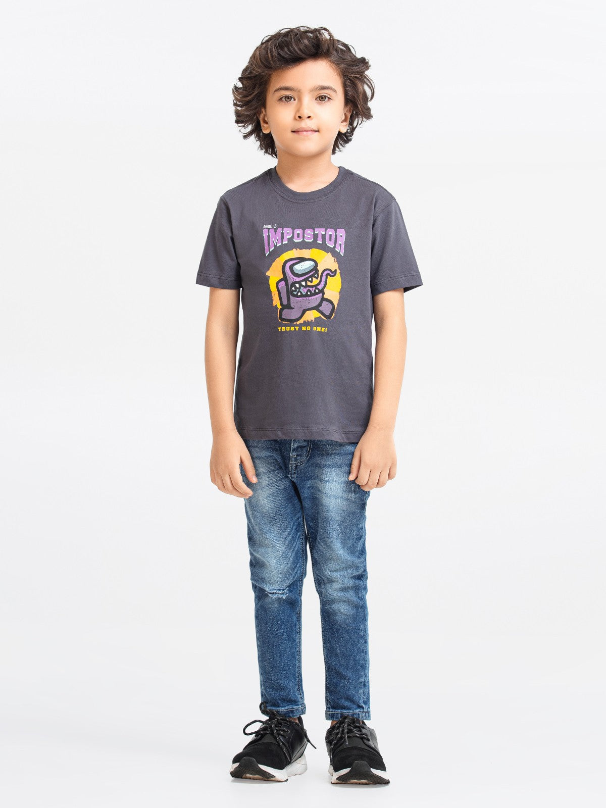 Edenrobe - Boy's Charcoal T-Shirt - EBTTS23-011