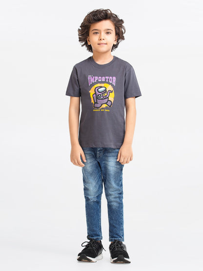 Edenrobe - Boy's Charcoal T-Shirt - EBTTS23-011