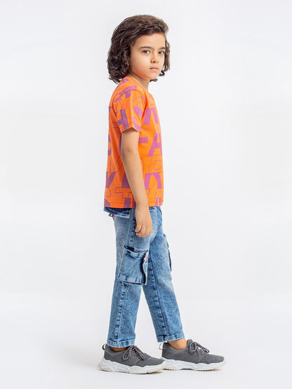 Edenrobe - Boy's Light Orange T-Shirt - EBTTS23-023