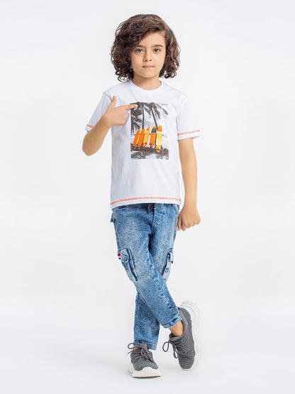 Edenrobe - Boy's White T-Shirt - EBTTS23-041