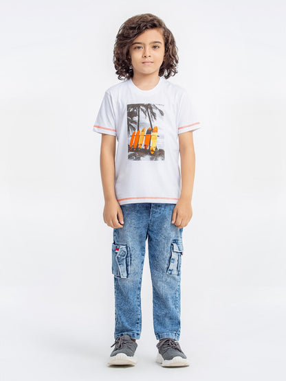 Edenrobe - Boy's White T-Shirt - EBTTS23-041