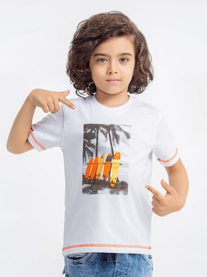 Edenrobe - Boy's White T-Shirt - EBTTS23-041
