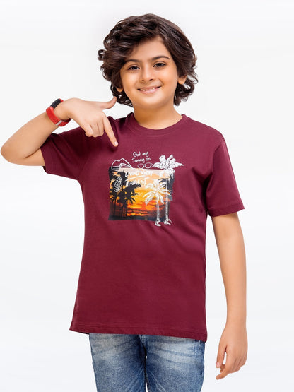 Edenrobe - Boy's Maroon T-Shirt - EBTTS23-050