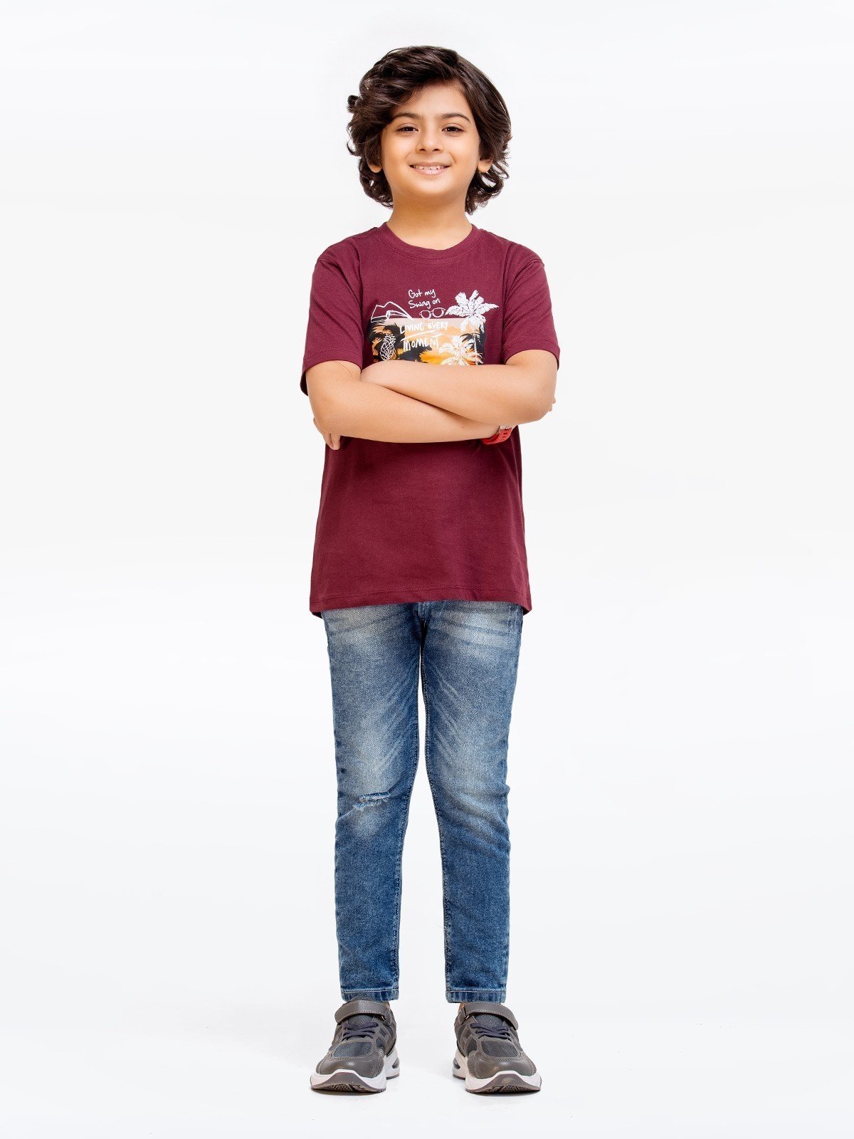 Edenrobe - Boy's Maroon T-Shirt - EBTTS23-050