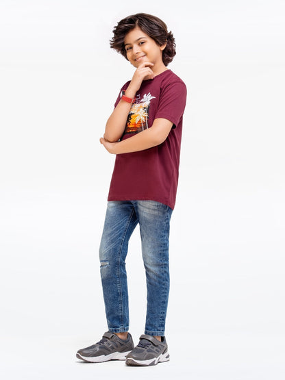 Edenrobe - Boy's Maroon T-Shirt - EBTTS23-050