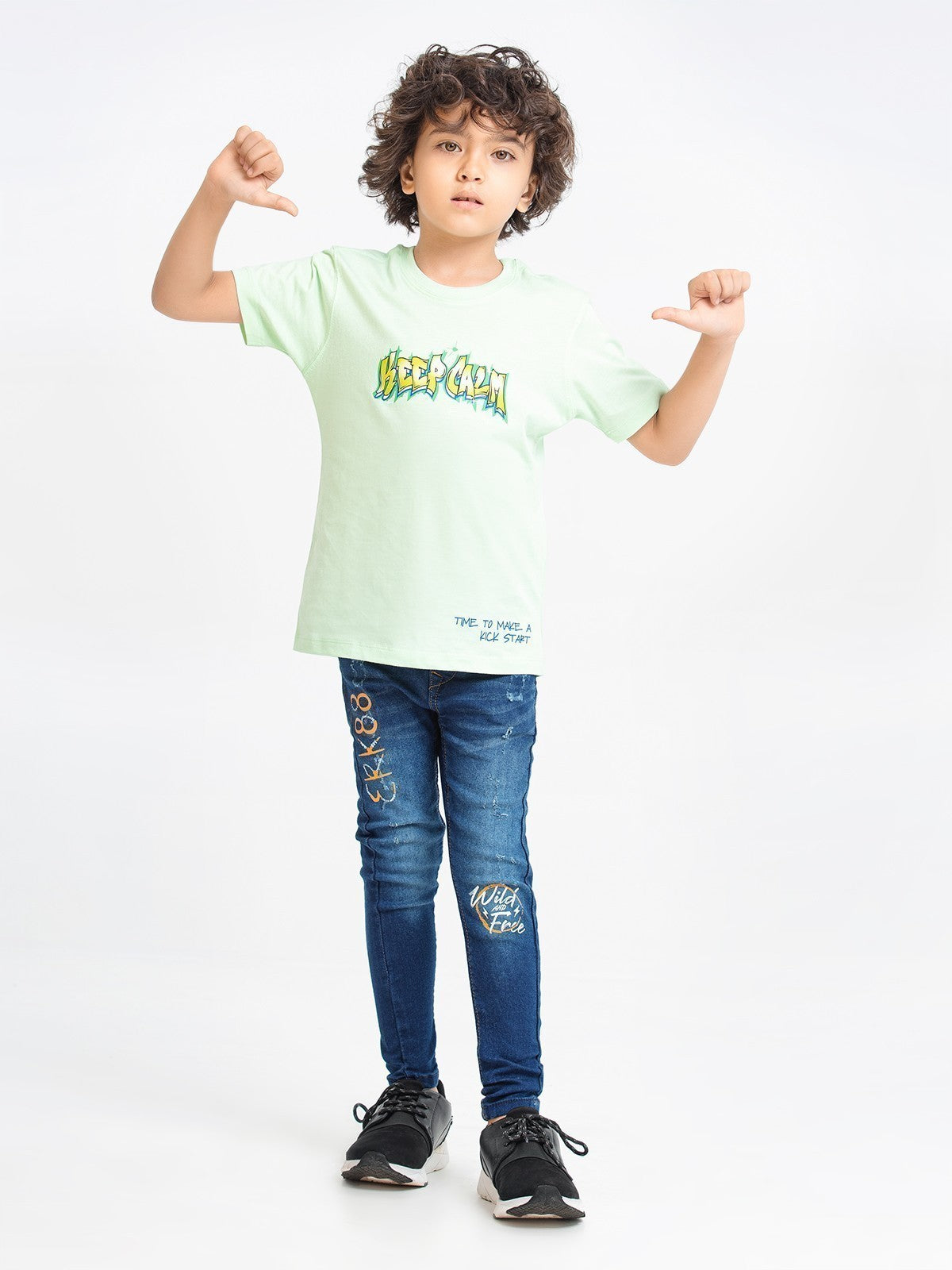 Edenrobe - Boy's Light Green T-Shirt - EBTTS23-052