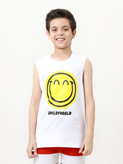 Edenrobe - Boy's White Tank Top - EBTT23-008