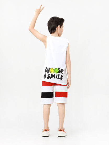 Edenrobe - Boy's White Tank Top - EBTT23-008