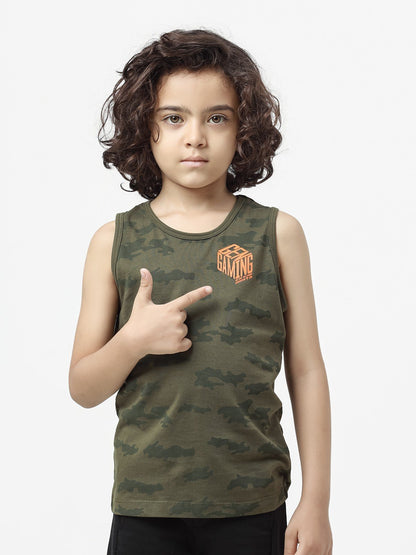 Edenrobe - Boy's Dark Olive Tank Top - EBTT23-020