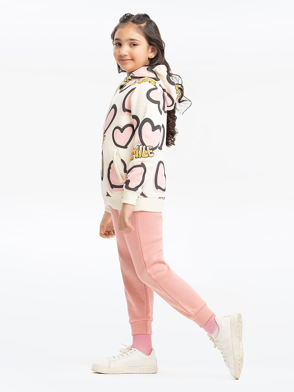 Edenrobe - Girl's Cream Hoodie - EGTH23-010