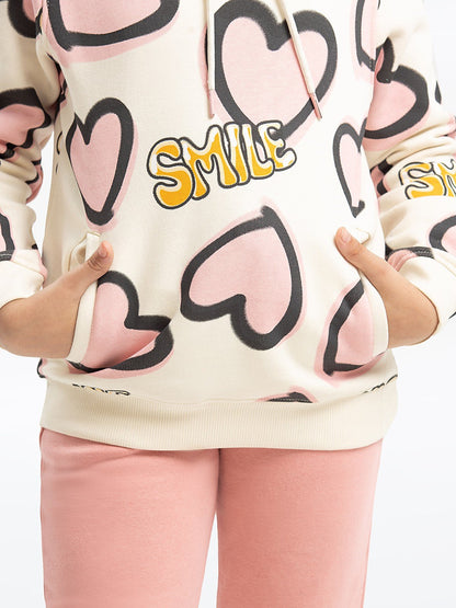 Edenrobe - Girl's Cream Hoodie - EGTH23-010