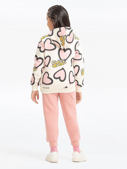 Edenrobe - Girl's Cream Hoodie - EGTH23-010