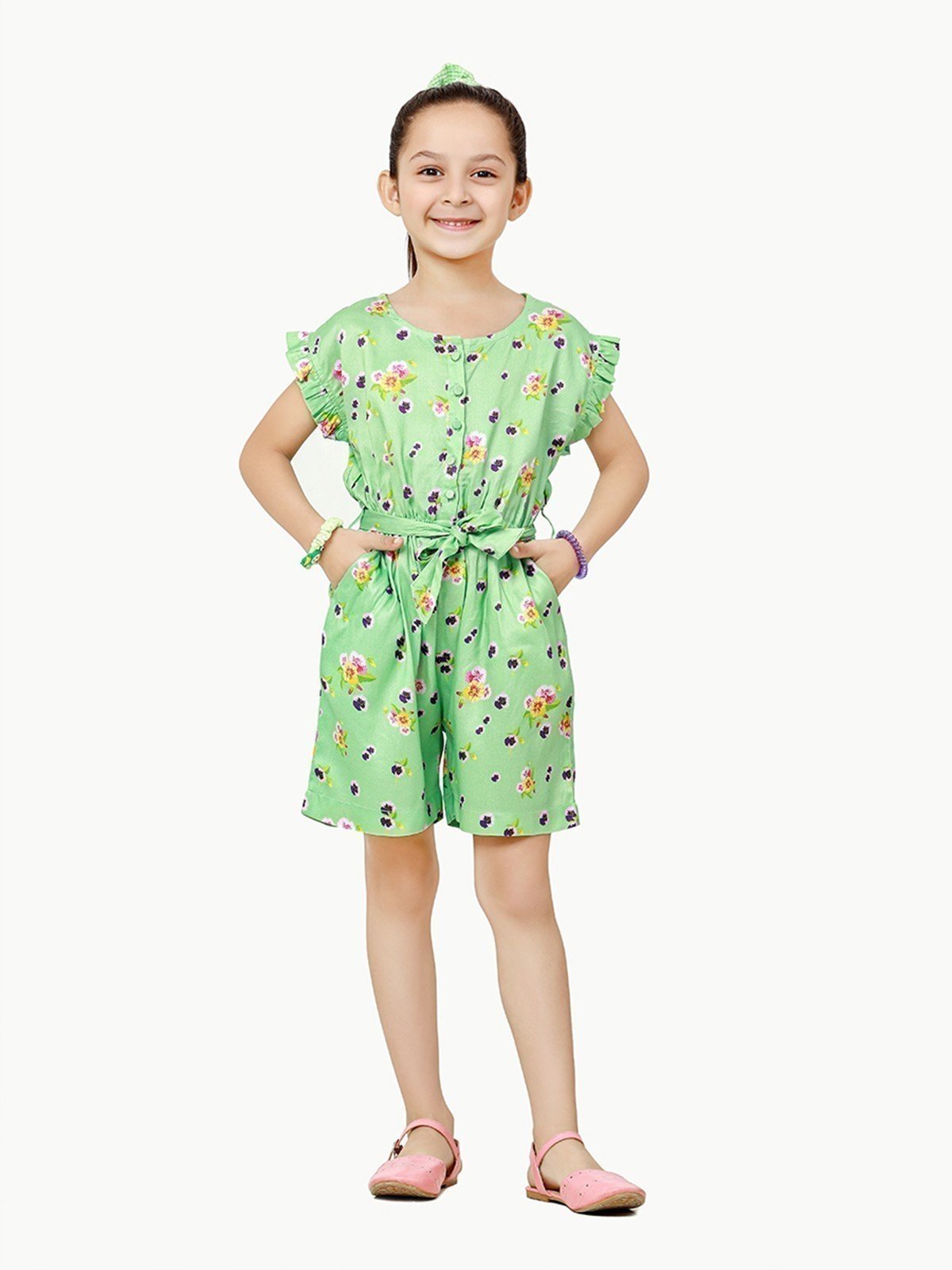 Edenrobe - Girl's Light Green Jumpsuit - EGTJSW22-001