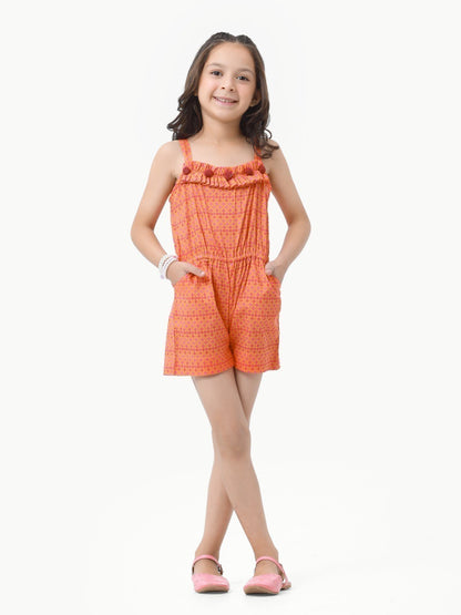 Edenrobe - Girl's Orange Jumpsuit - EGTJSW22-023