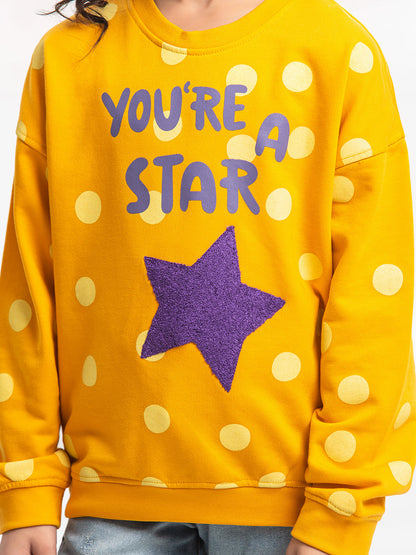 Edenrobe - Girl's Yellow Sweatshirt - EGTSS23-002