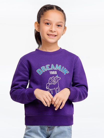 Edenrobe - Girl's Purple Sweatshirt - EGTSS23-006