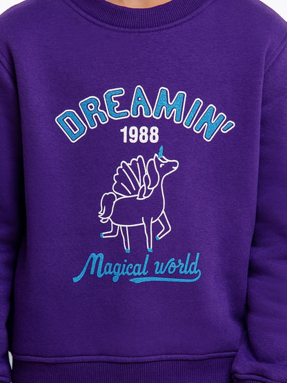 Edenrobe - Girl's Purple Sweatshirt - EGTSS23-006