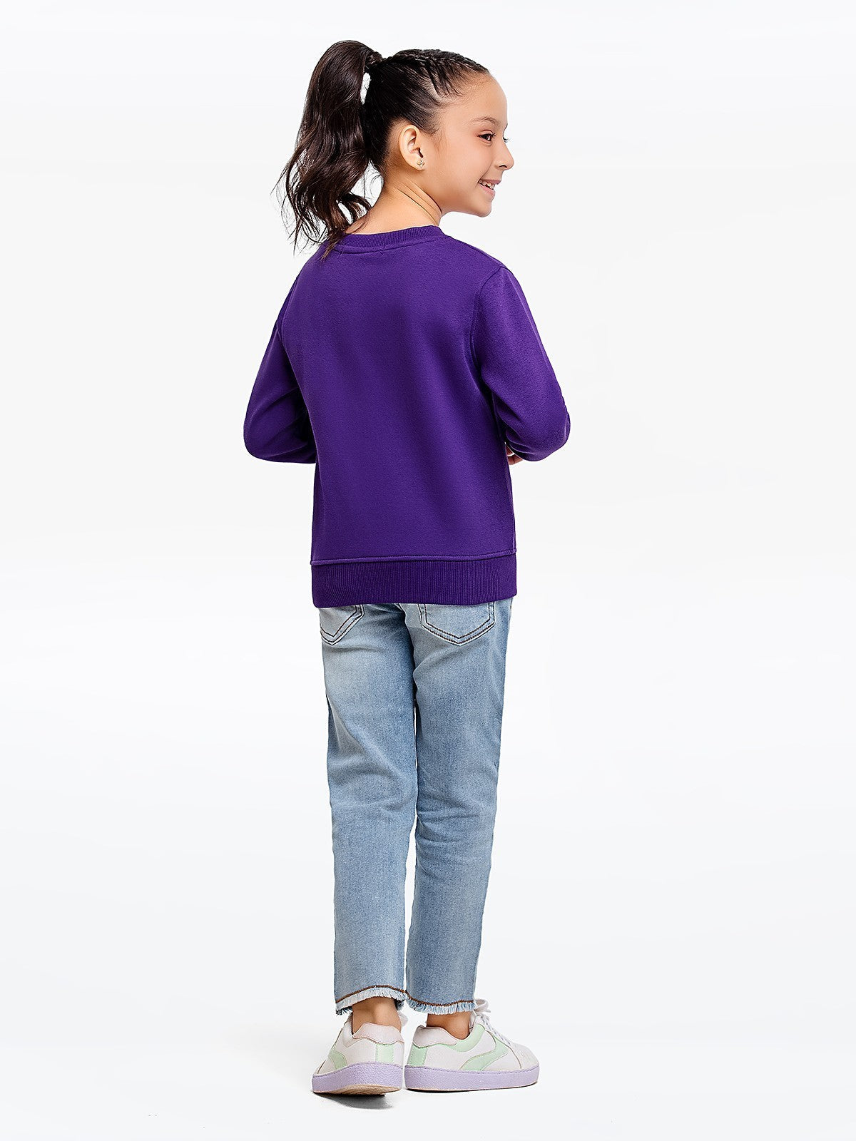 Edenrobe - Girl's Purple Sweatshirt - EGTSS23-006