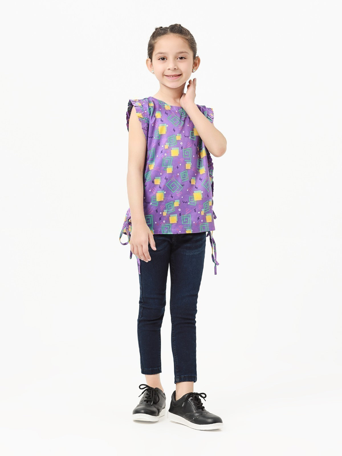Edenrobe - Girl's Purple Fusion Top - EGTFT22-100013