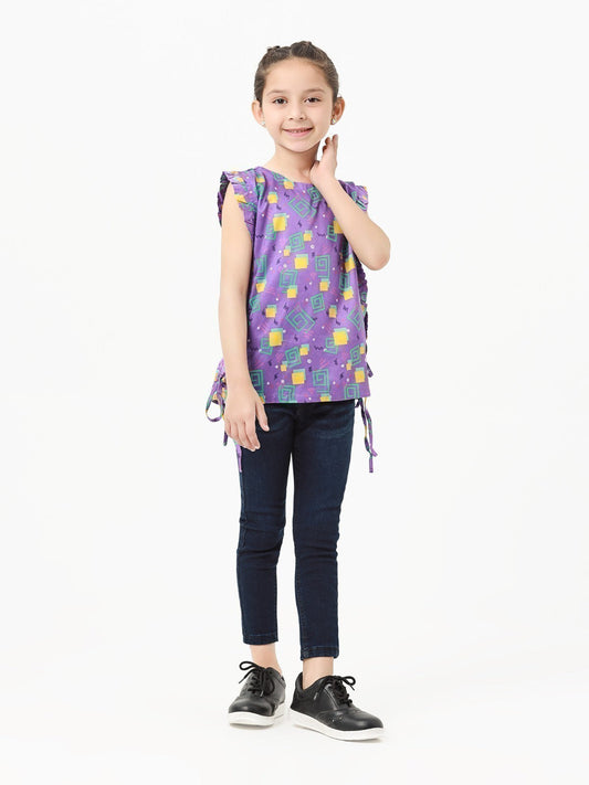 Edenrobe - Girl's Purple Fusion Top - EGTFT22-100013