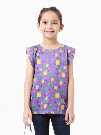 Edenrobe - Girl's Purple Fusion Top - EGTFT22-100013
