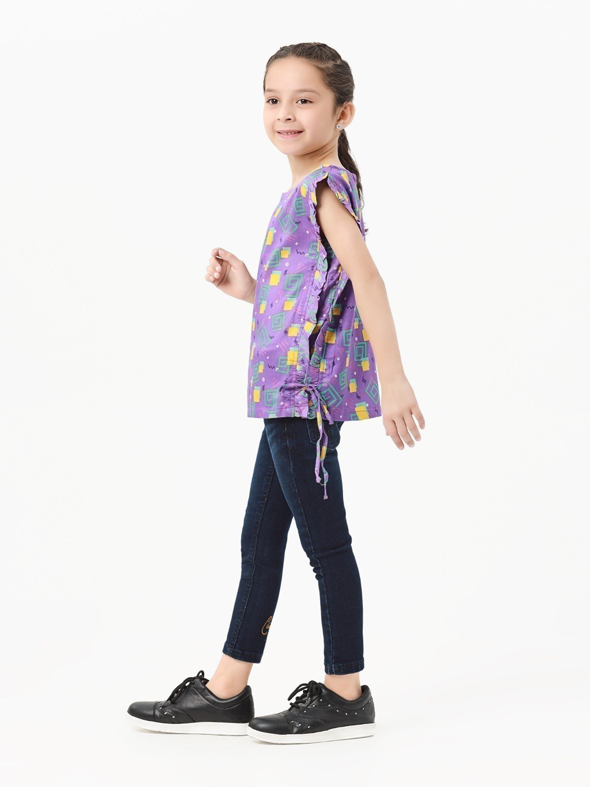 Edenrobe - Girl's Purple Fusion Top - EGTFT22-100013