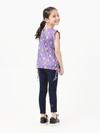 Edenrobe - Girl's Purple Fusion Top - EGTFT22-100013