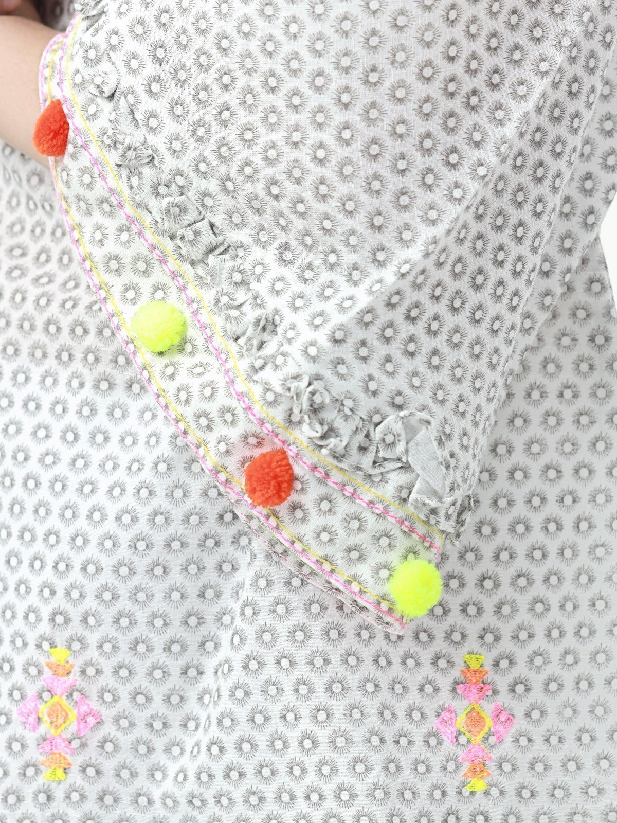 Edenrobe - Girl's Ash Grey Fusion Top - EGTFT22-100014