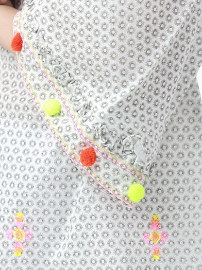 Edenrobe - Girl's Ash Grey Fusion Top - EGTFT22-100014