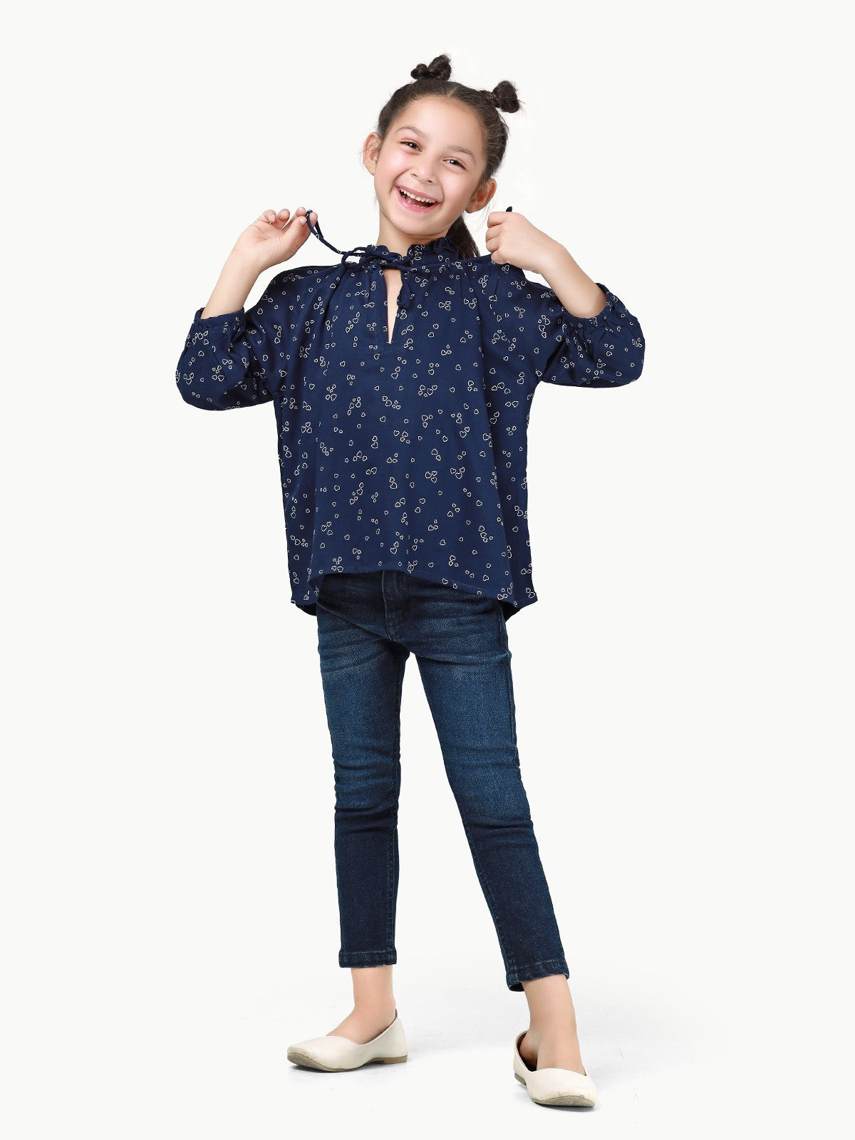 Edenrobe - Girl's Navy Blue Fusion Top - EGTFT22-100015