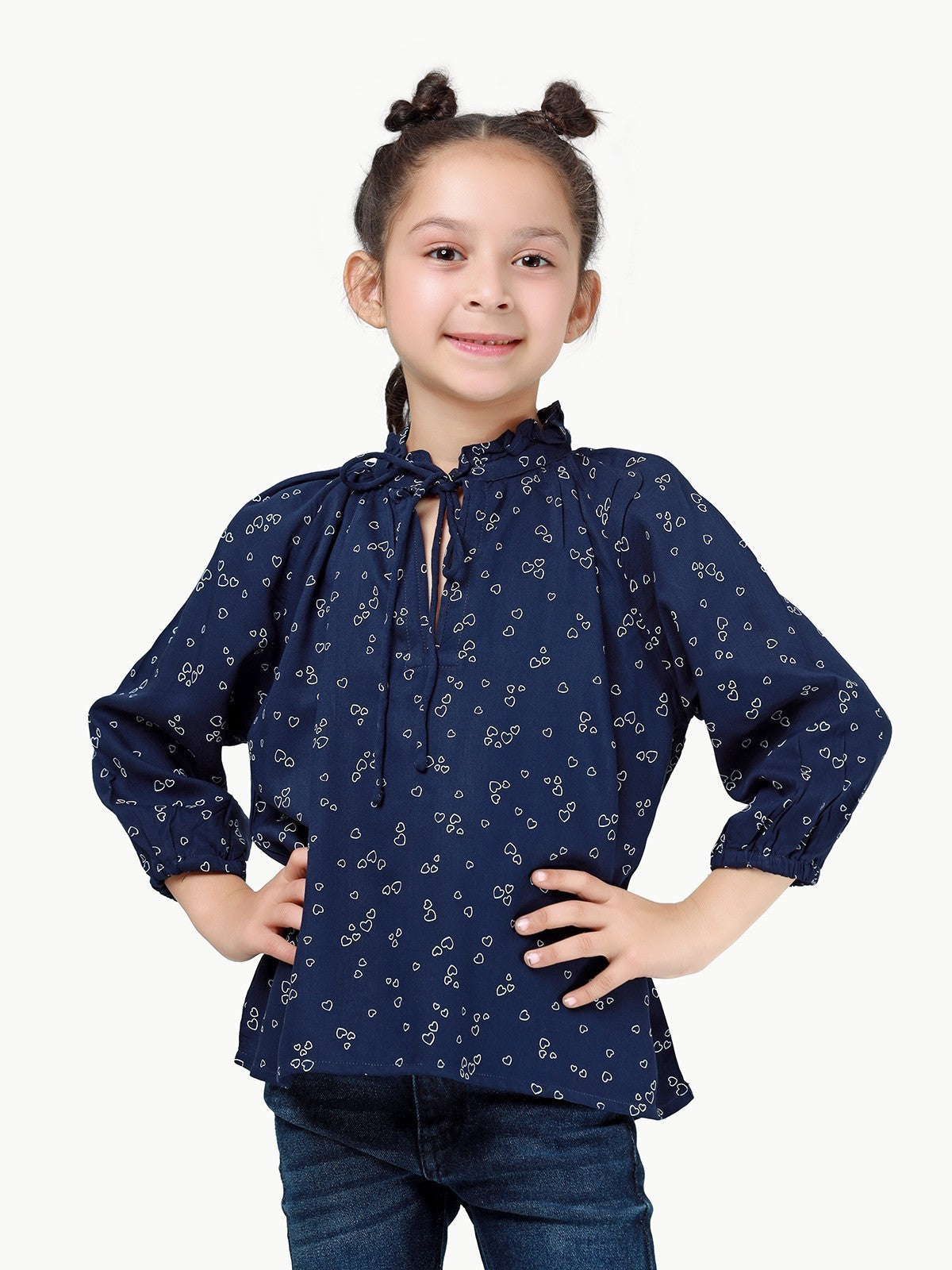Edenrobe - Girl's Navy Blue Fusion Top - EGTFT22-100015