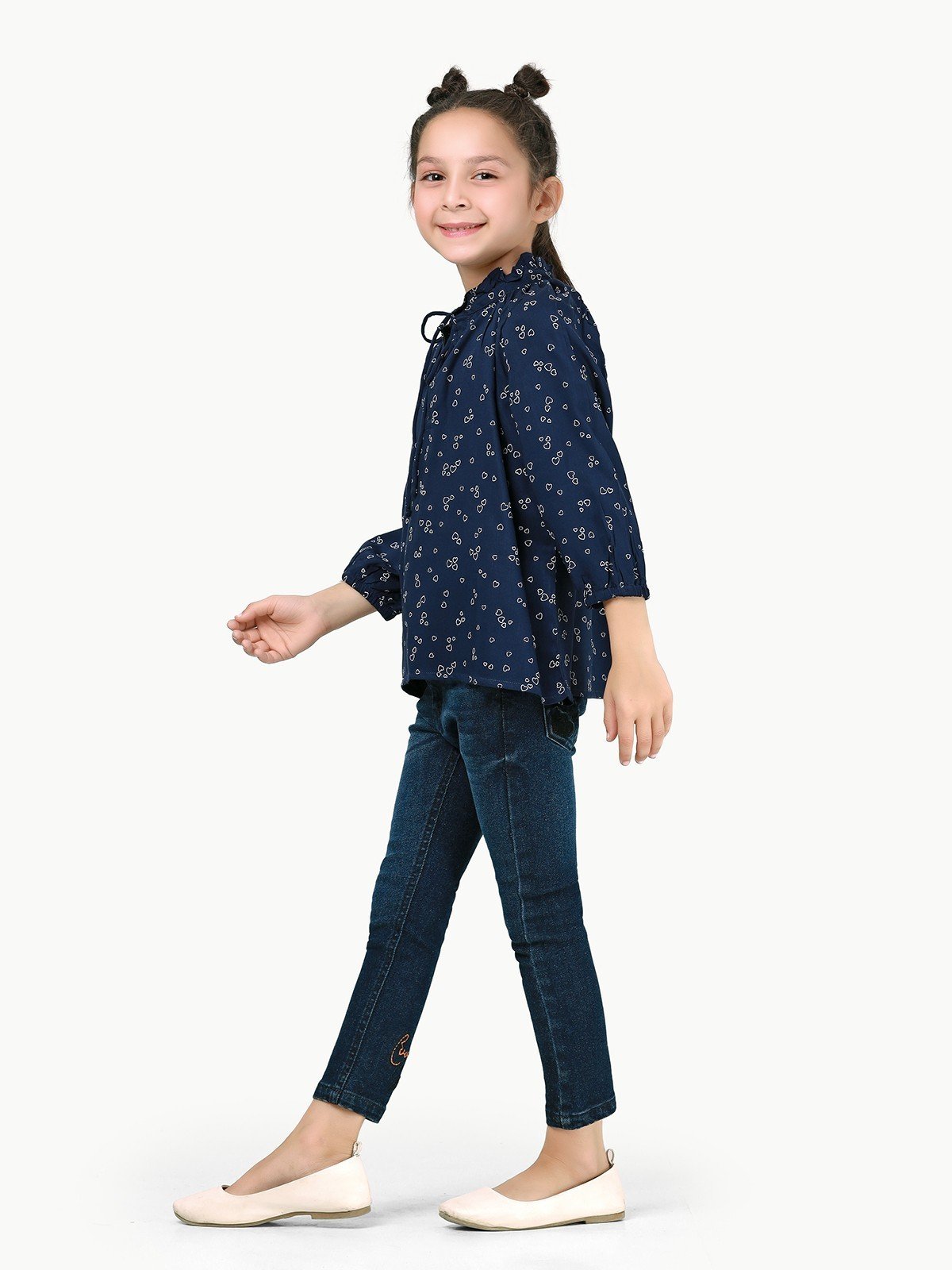 Edenrobe - Girl's Navy Blue Fusion Top - EGTFT22-100015