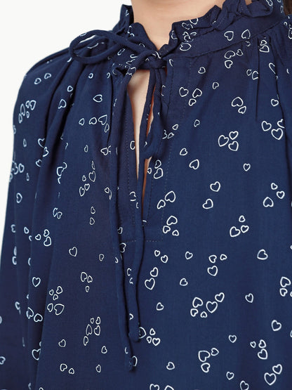 Edenrobe - Girl's Navy Blue Fusion Top - EGTFT22-100015