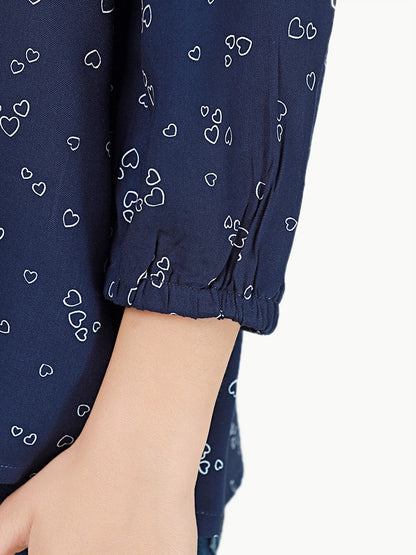 Edenrobe - Girl's Navy Blue Fusion Top - EGTFT22-100015