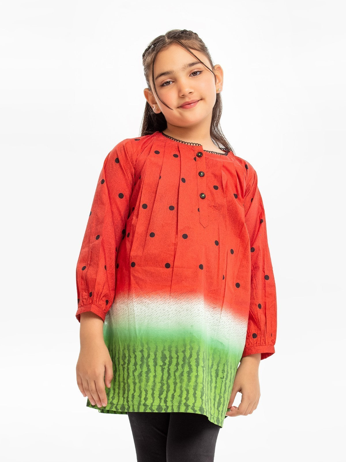 Edenrobe - Girl's Red Fusion Top - EGTFT23-100005