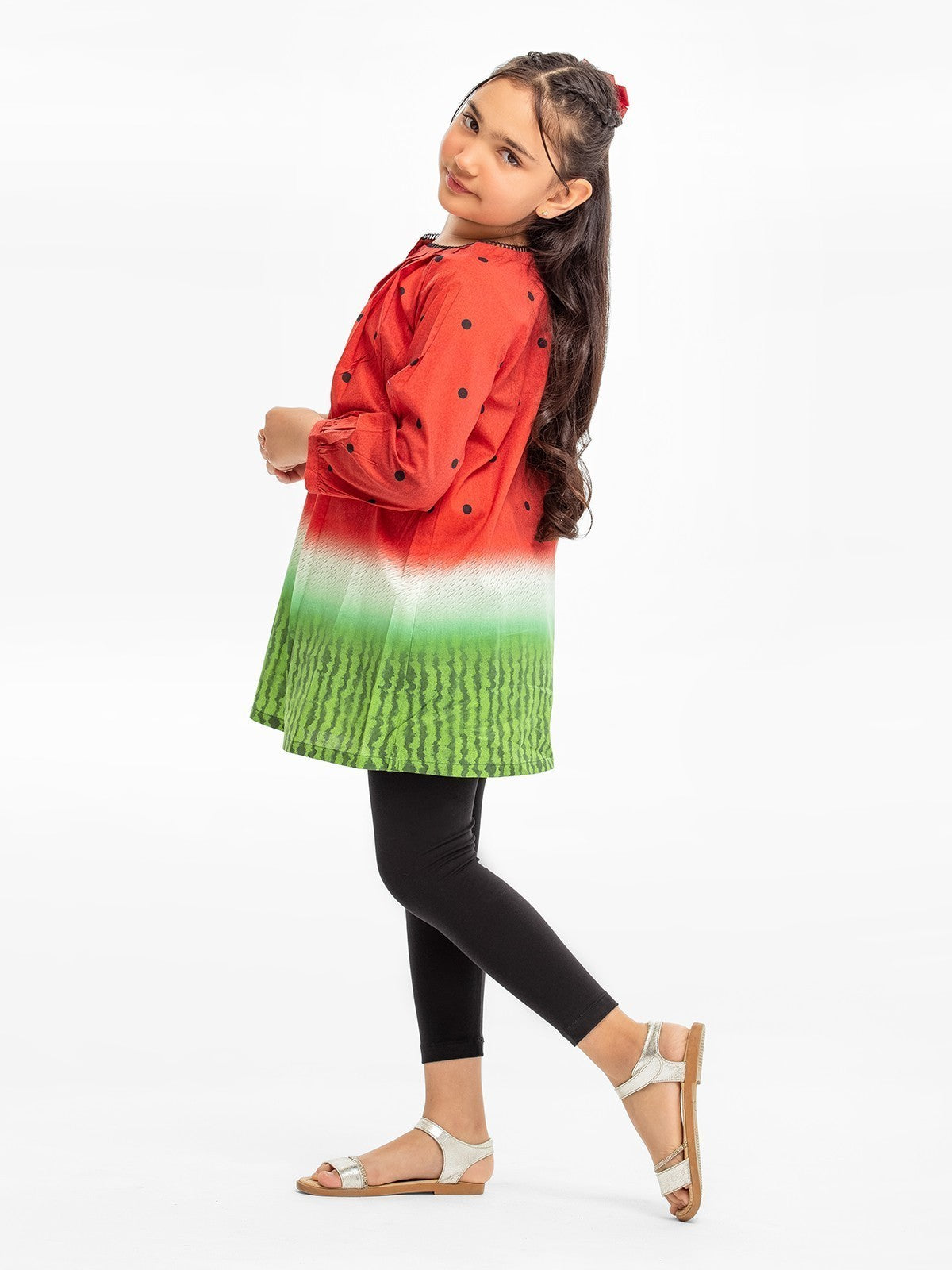 Edenrobe - Girl's Red Fusion Top - EGTFT23-100005