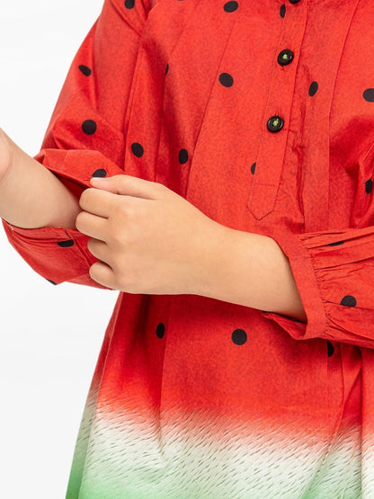 Edenrobe - Girl's Red Fusion Top - EGTFT23-100005