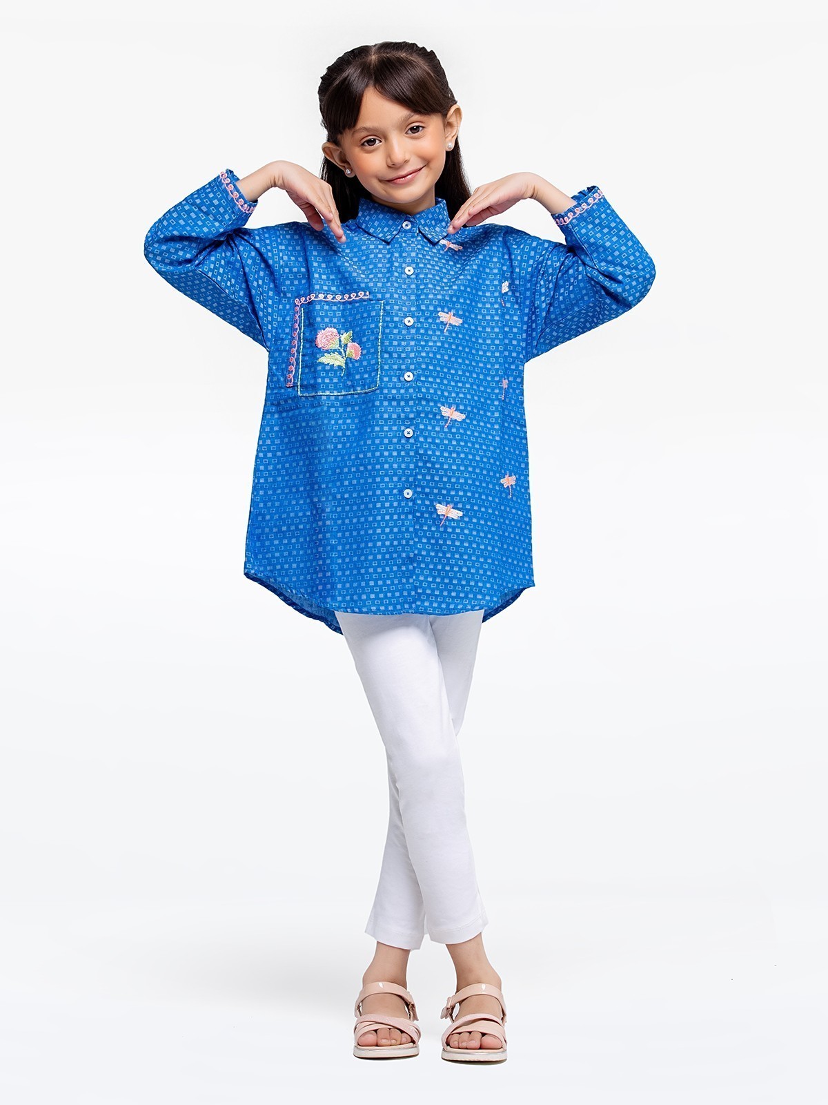 Edenrobe - Girl's Blue Fusion Top - EGTFT23-100021