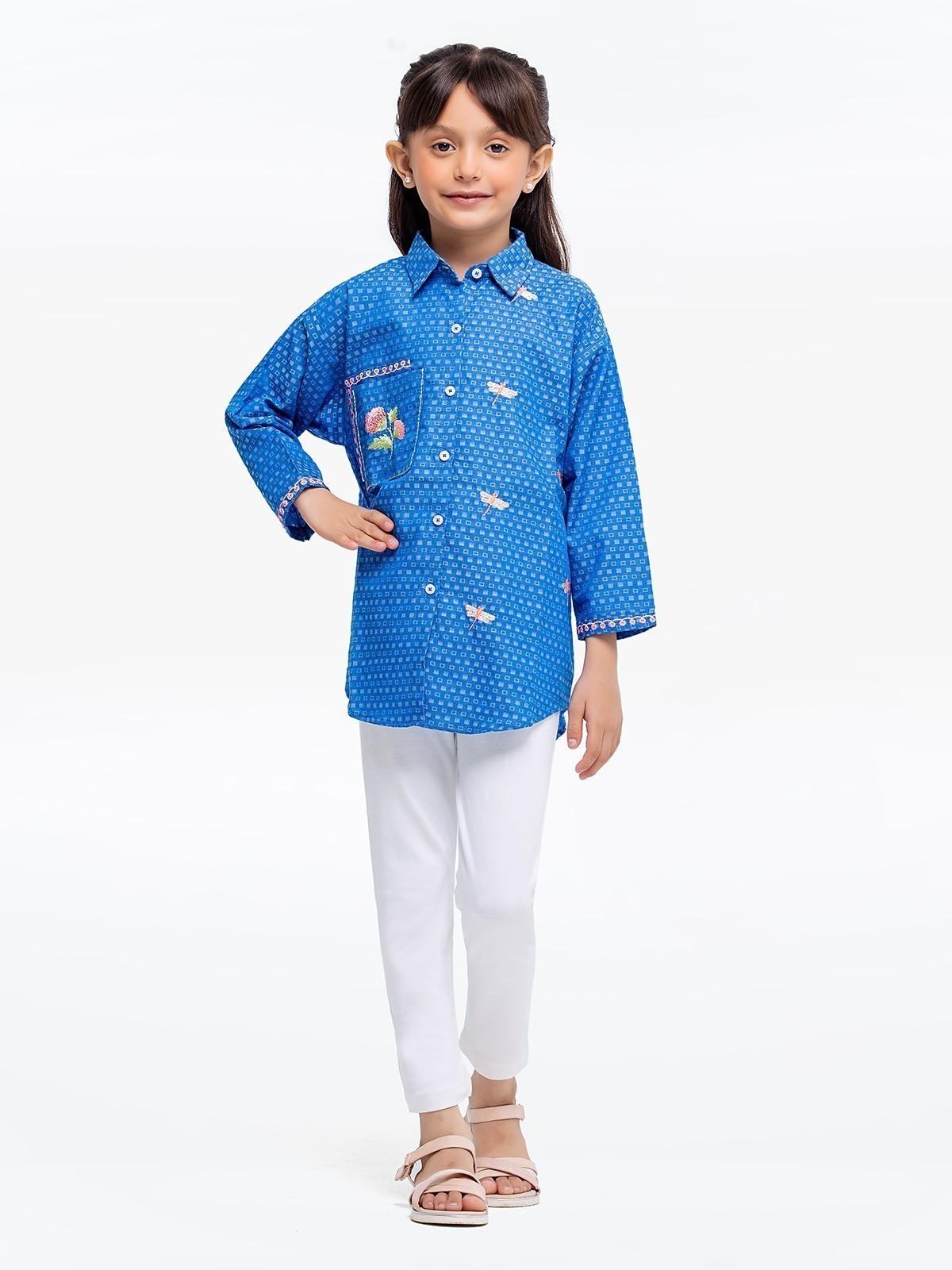 Edenrobe - Girl's Blue Fusion Top - EGTFT23-100021