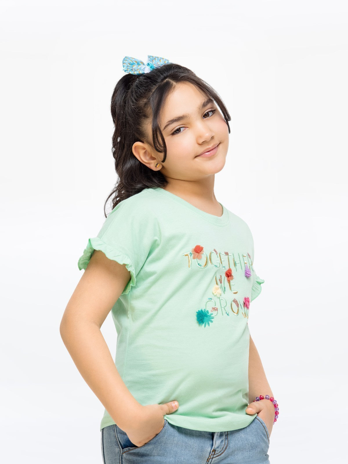 Edenrobe - Girl's Light Green Top - EGTK23-004