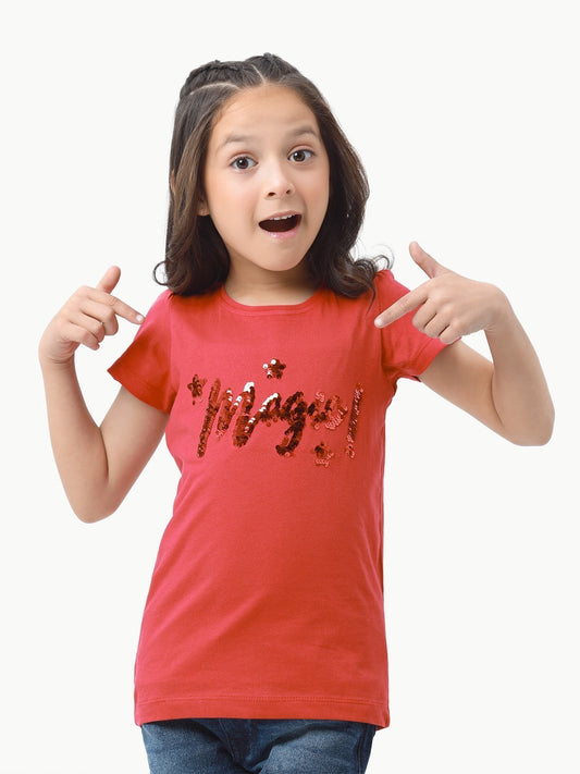 Edenrobe - Girl's Maroon Top - EGTK23-006