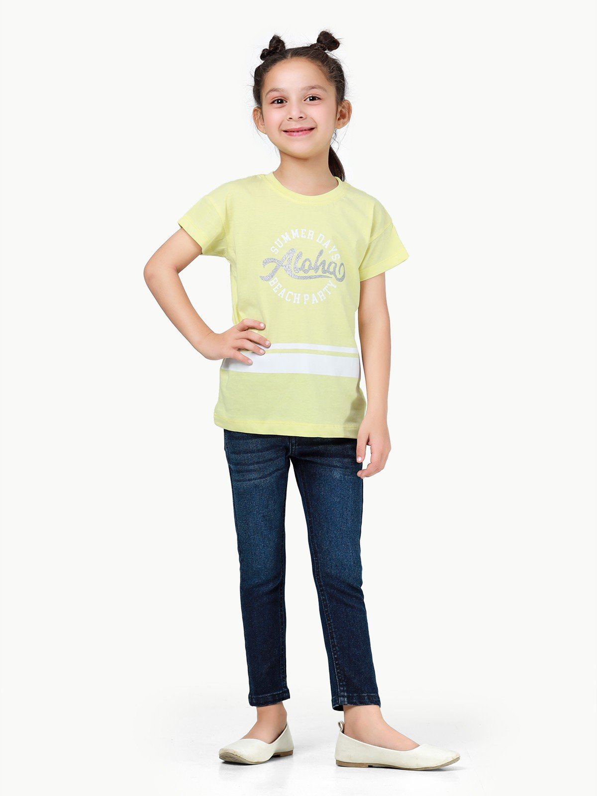 Edenrobe - Girl's Light Yellow Top - EGTK23-007