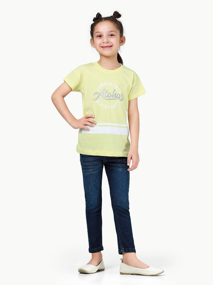 Edenrobe - Girl's Light Yellow Top - EGTK23-007